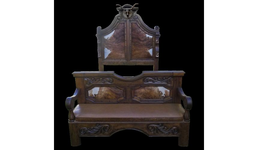 BEDS - Queen, King & California King Sizes Longhorn bed. High style western furniture. The best in cowboy decor.