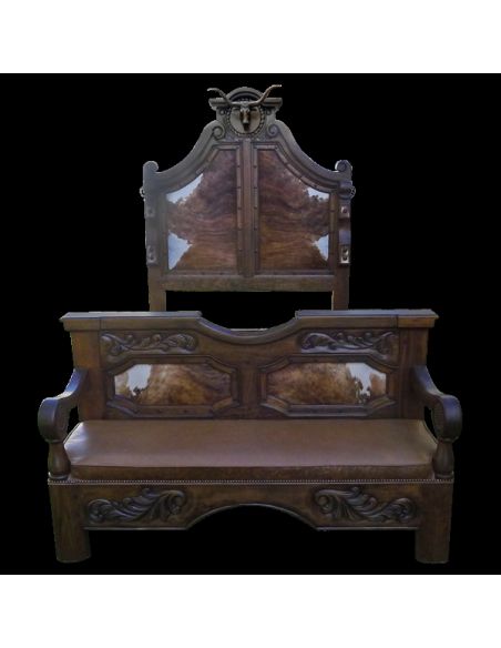 BEDS - Queen, King & California King Sizes Longhorn bed. High style western furniture. The best in cowboy decor.