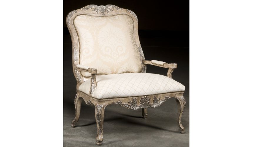 Luxury Leather & Upholstered Furniture Louie XIV Accent Chair