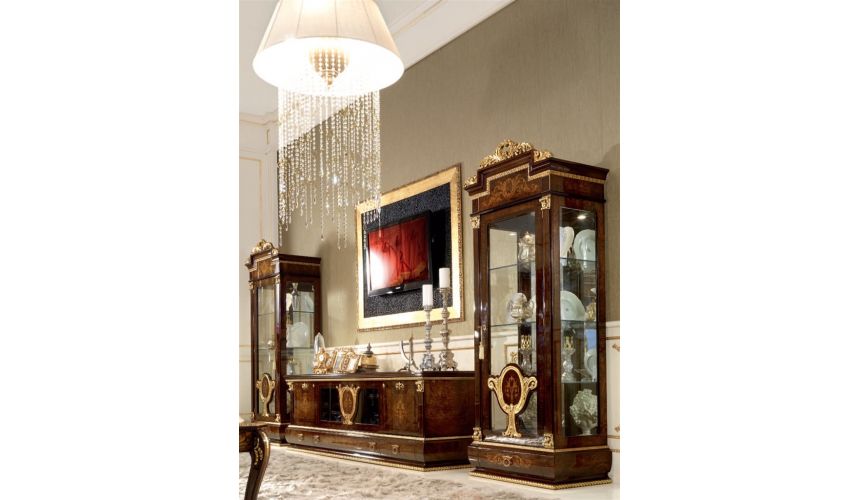 Breakfronts & China Cabinets Elegant Single Door Glass Cupboard