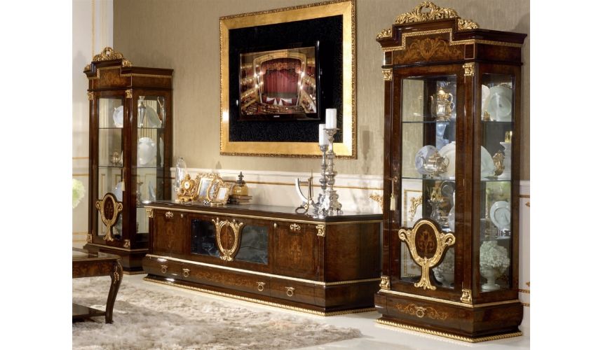 Breakfronts & China Cabinets Elegant Single Door Glass Cupboard
