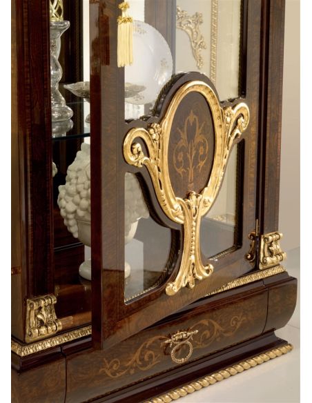 Breakfronts & China Cabinets Elegant Single Door Glass Cupboard