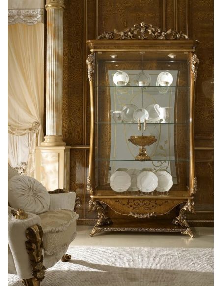 Breakfronts & China Cabinets Stylish 2 Door Glass Cupboard