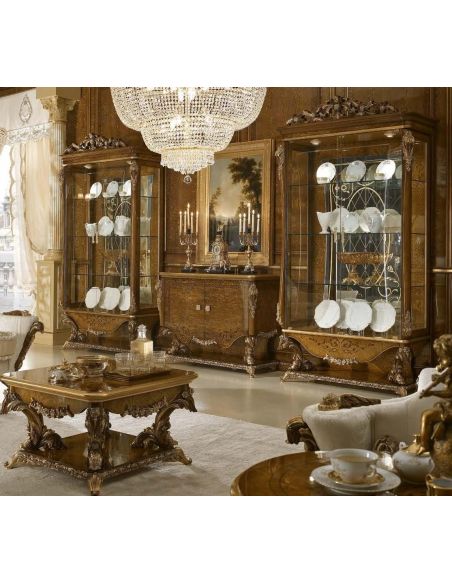 Breakfronts & China Cabinets Stylish 2 Door Glass Cupboard