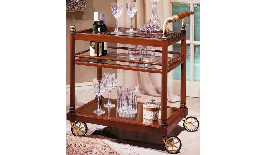Home Bar Furniture Service Trolley with Wheels