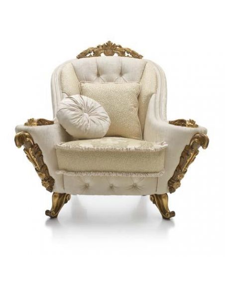 White Upholstered Armchair for Living Room