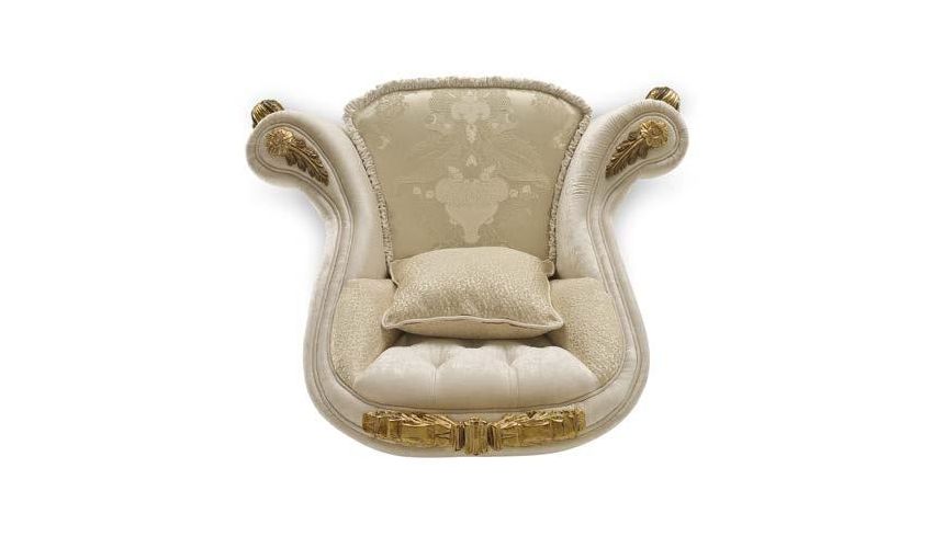 SETTEES, CHAISE, BENCHES White Upholstered Armchair for Living Room