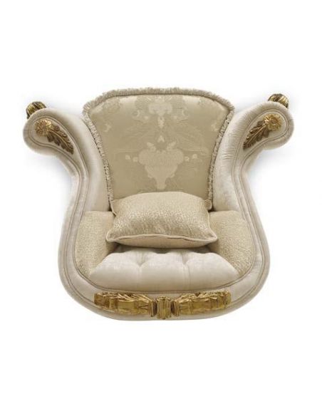 SETTEES, CHAISE, BENCHES White Upholstered Armchair for Living Room