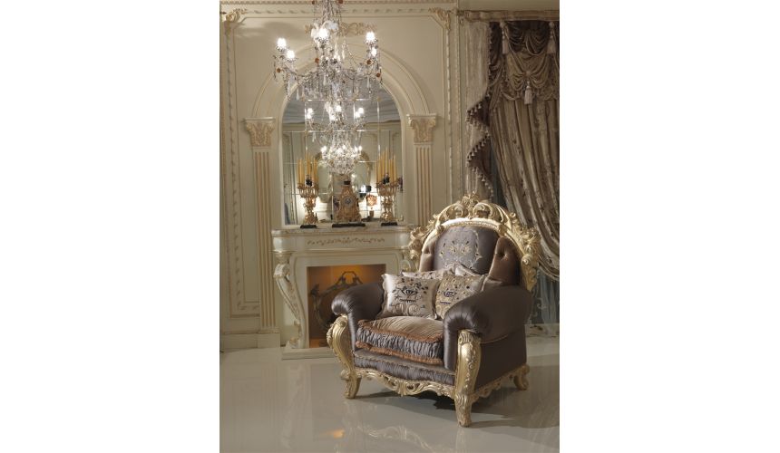 Furniture Masterpieces Charming Armchair with Embroidered Headrest