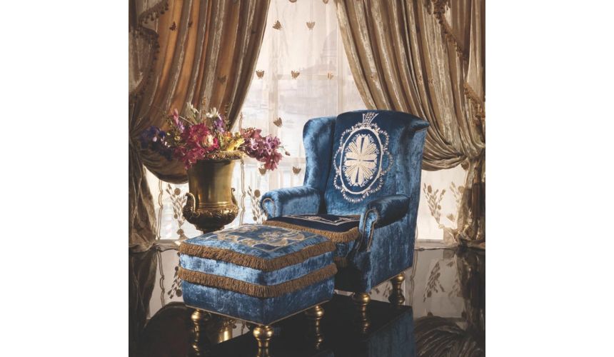 Furniture Masterpieces Aqua Italian Style Arm Chair