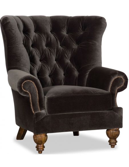 Armchair with Tufted Backrest