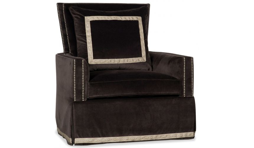 Luxury Leather & Upholstered Furniture Elegant Armchair with Covered Legs