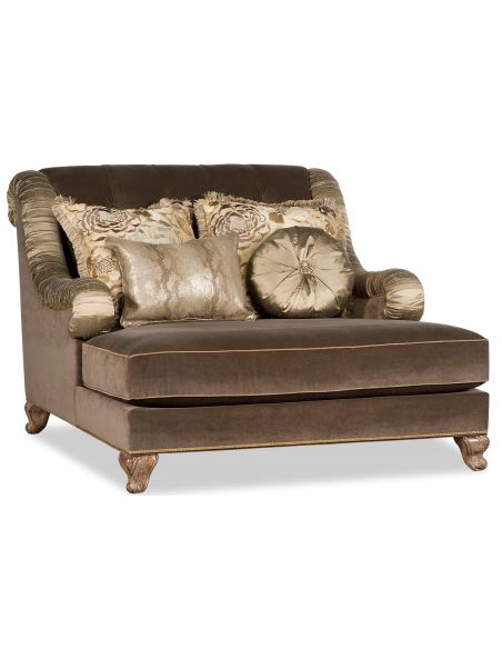 Golden and Brown Loveseat Sofa