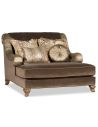 CHAIRS - Leather, Upholstered, Accent Golden and Brown Loveseat Sofa