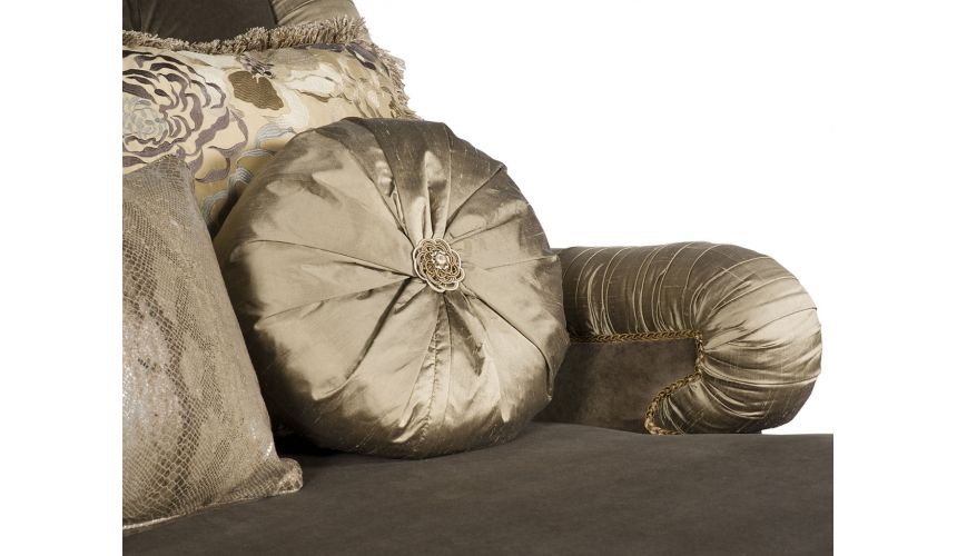 CHAIRS - Leather, Upholstered, Accent Golden and Brown Loveseat Sofa
