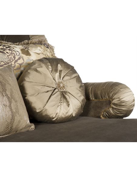 CHAIRS - Leather, Upholstered, Accent Golden and Brown Loveseat Sofa