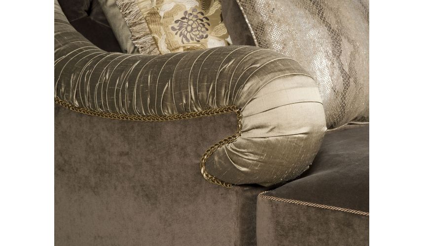 CHAIRS - Leather, Upholstered, Accent Golden and Brown Loveseat Sofa