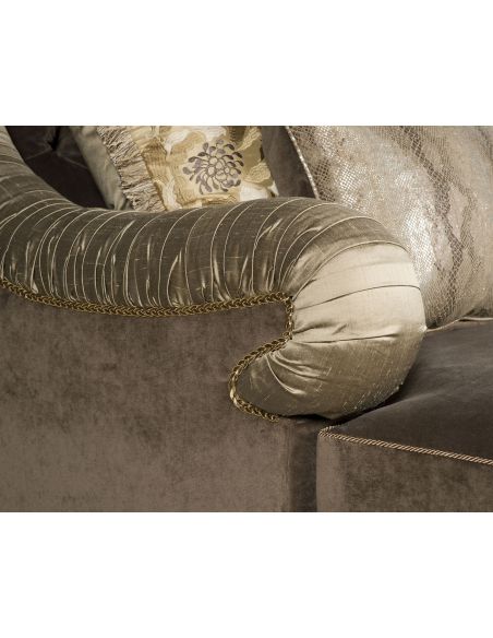 CHAIRS - Leather, Upholstered, Accent Golden and Brown Loveseat Sofa