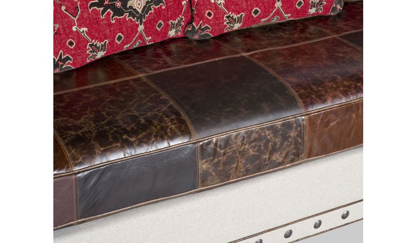 SOFA, COUCH & LOVESEAT Yesteryear Sofa Leather and Fabric Upholstered