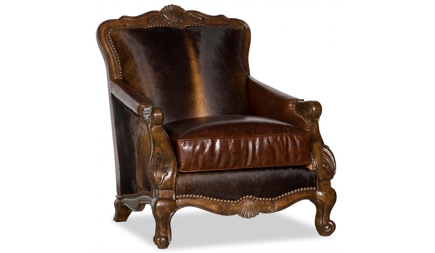 Luxury Leather & Upholstered Furniture Brown Leather Club Chair