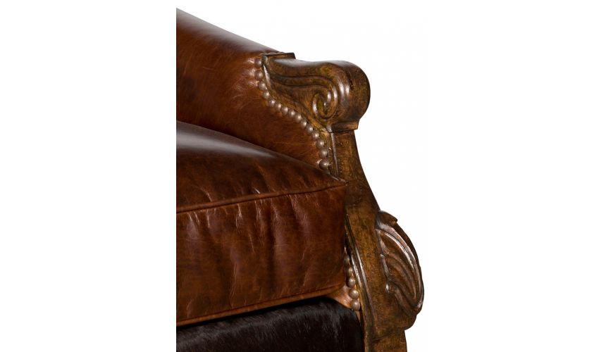 Luxury Leather & Upholstered Furniture Brown Leather Club Chair