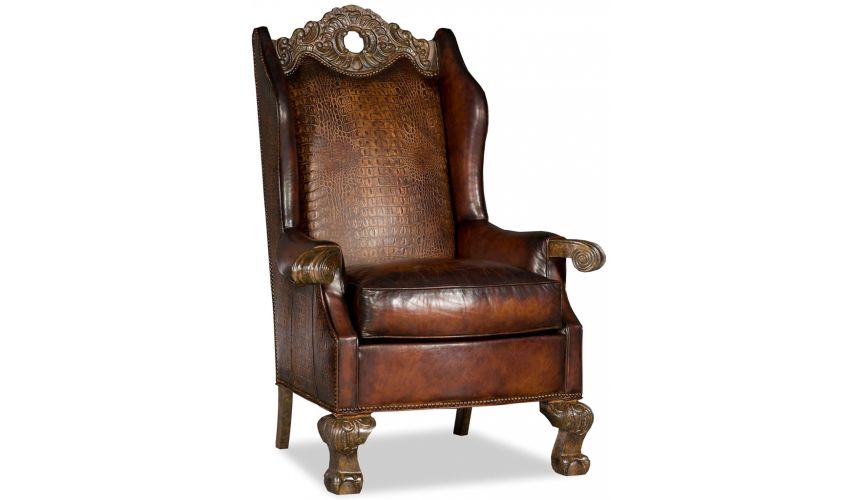 Luxury Leather & Upholstered Furniture Wingback Leather Club Chair