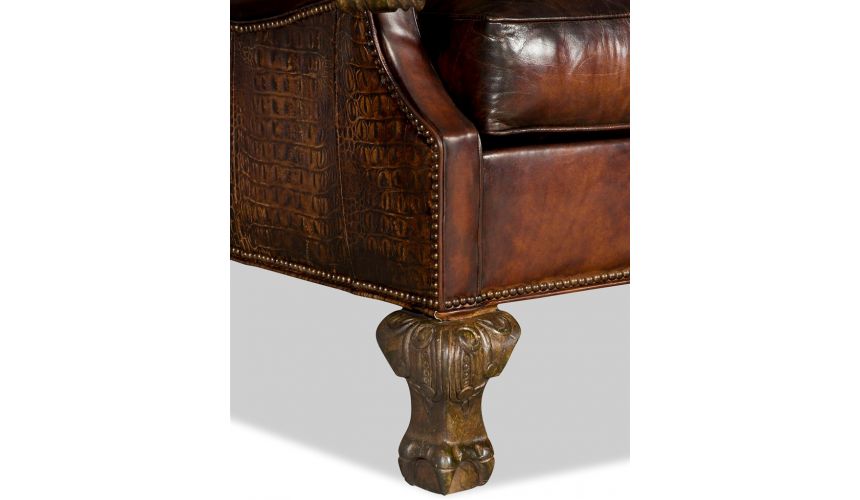 Luxury Leather & Upholstered Furniture Wingback Leather Club Chair