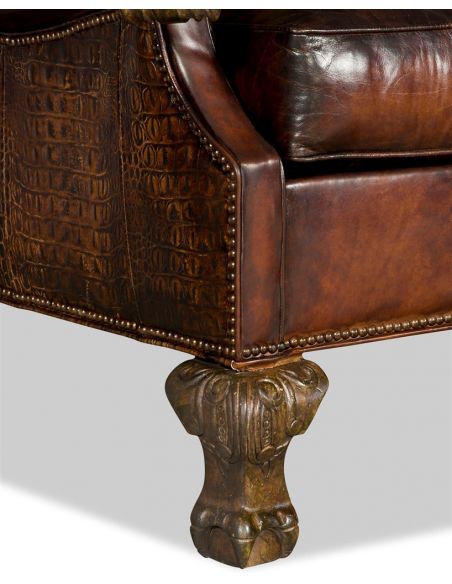 Luxury Leather & Upholstered Furniture Wingback Leather Club Chair