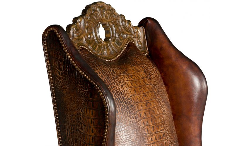 Luxury Leather & Upholstered Furniture Wingback Leather Club Chair