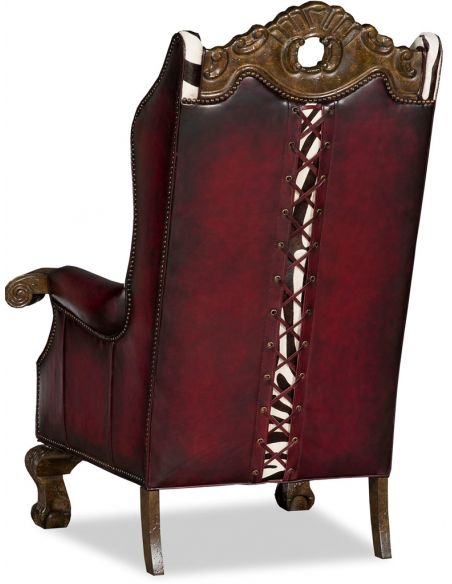 Luxury Leather & Upholstered Furniture Wingback Throne Club Chair Zebra Design