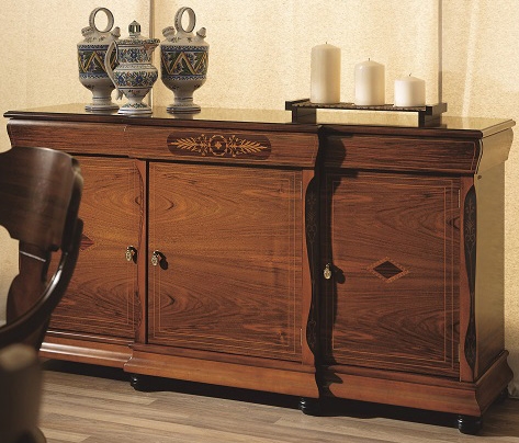 Breakfronts & China Cabinets Sideboard with Rounded Pilasters