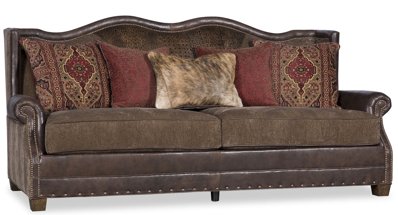 SOFA, COUCH & LOVESEAT Traditional Leather & Fabric Sofa