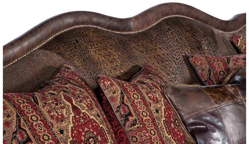 SOFA, COUCH & LOVESEAT Traditional Leather & Fabric Sofa