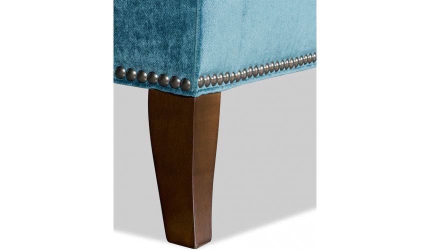 SOFA, COUCH & LOVESEAT Elegant Turquoise Fabric Loveseat