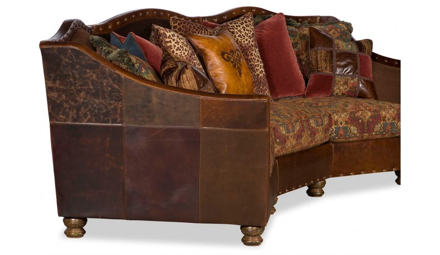 SOFA, COUCH & LOVESEAT 3 People Curved Sofa Contoured Backrest