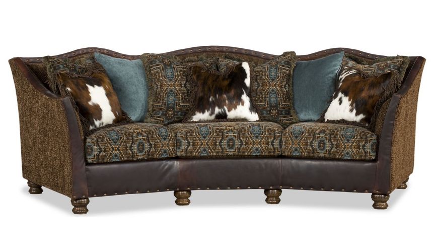 Luxury Leather & Upholstered Furniture Teal and Pony sofa.