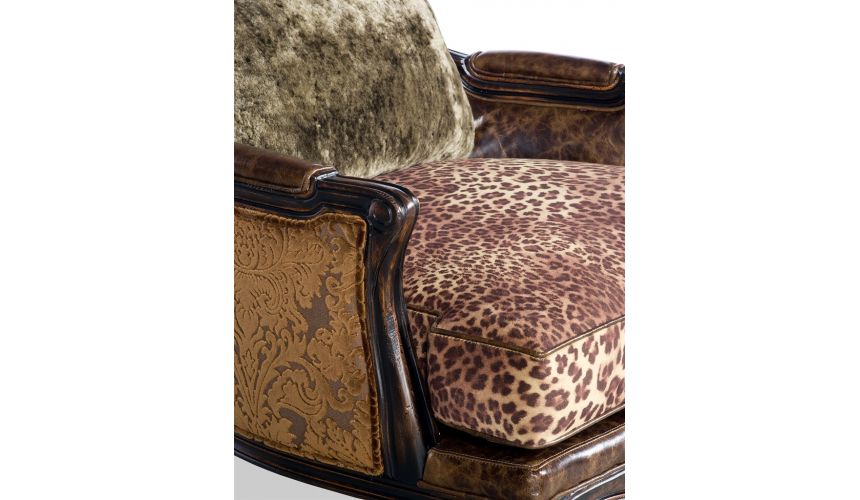 Luxury Leather & Upholstered Furniture Cheetah Printed Lounge Chair