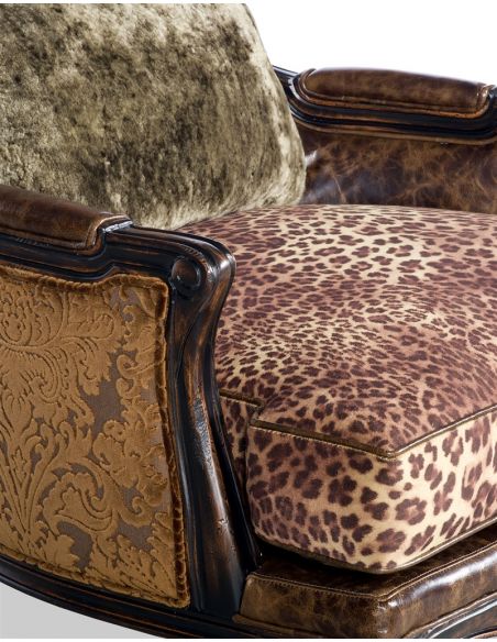 Luxury Leather & Upholstered Furniture Cheetah Printed Lounge Chair