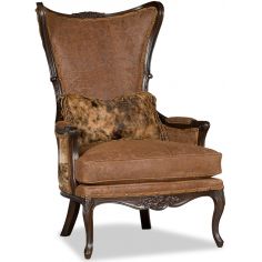 Luxury Leather & Upholstered Furniture Saddle Brown Lounge Chair