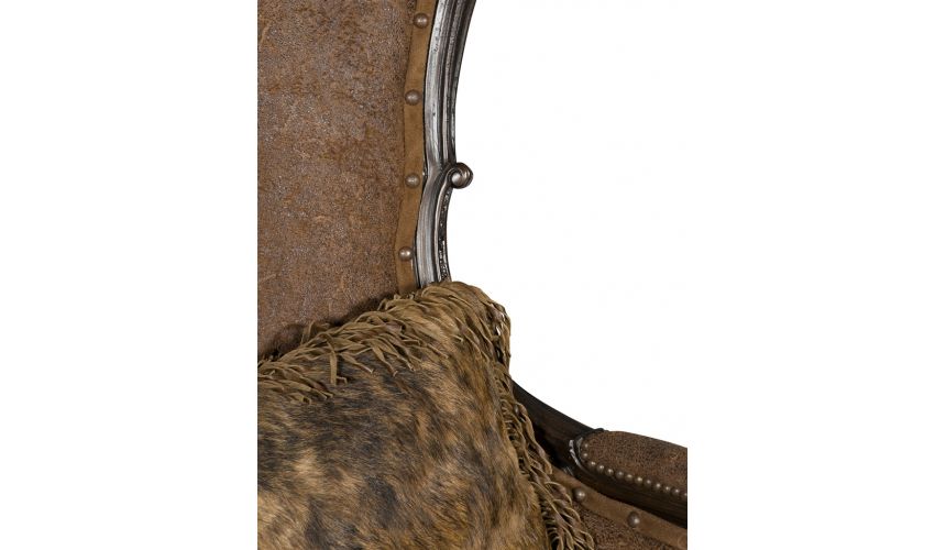 Luxury Leather & Upholstered Furniture Saddle Brown Lounge Chair