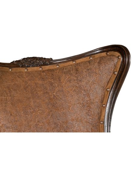 Luxury Leather & Upholstered Furniture Saddle Brown Lounge Chair