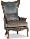 Luxury Leather & Upholstered Furniture Teal and Brown Chintz Lounge Chair