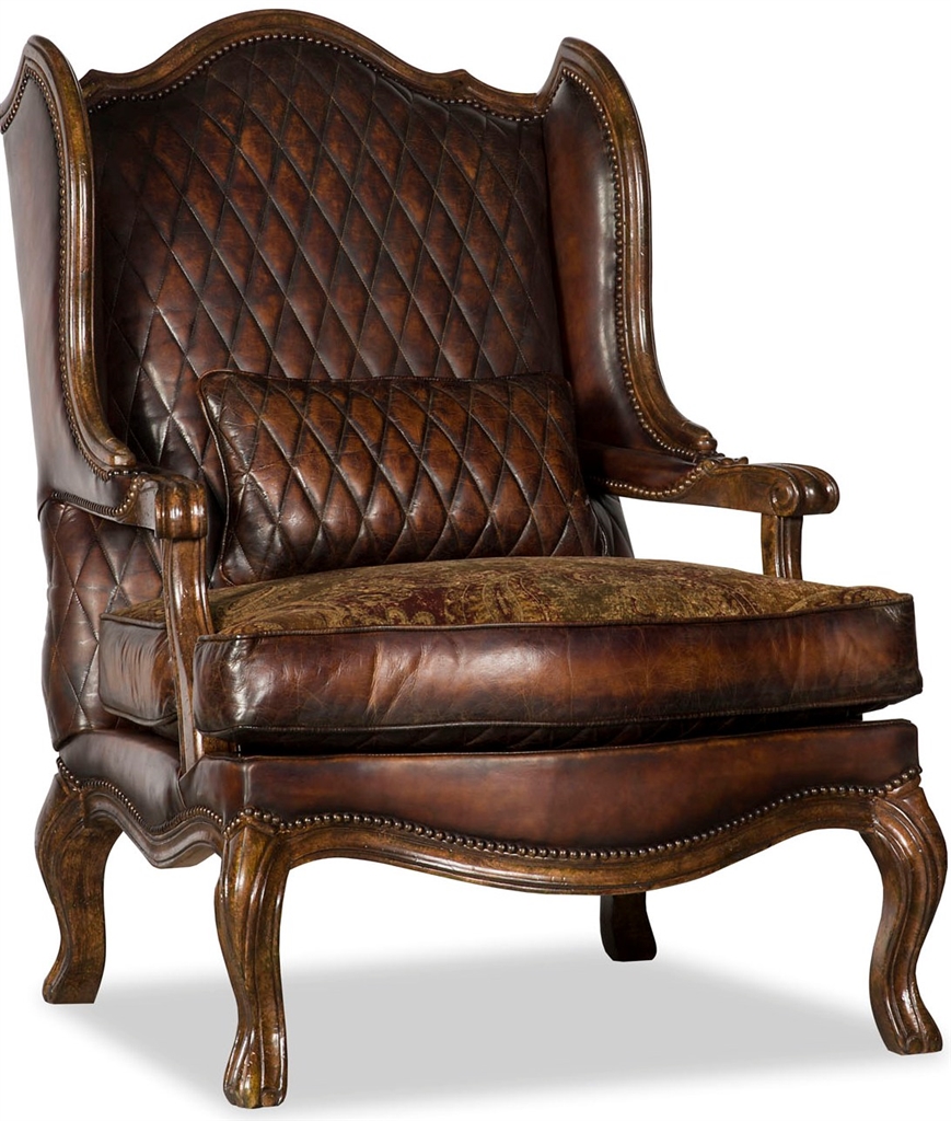 Luxury Leather & Upholstered Furniture Brown Wingback Club Armchair