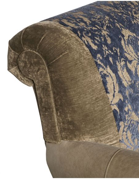 Luxury Leather & Upholstered Furniture Elegant Fabric and Leather Armchair