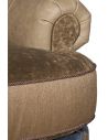 Luxury Leather & Upholstered Furniture Elegant Fabric and Leather Armchair