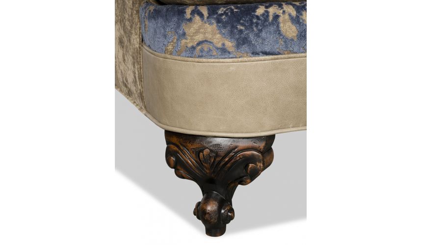Luxury Leather & Upholstered Furniture Elegant Fabric and Leather Armchair