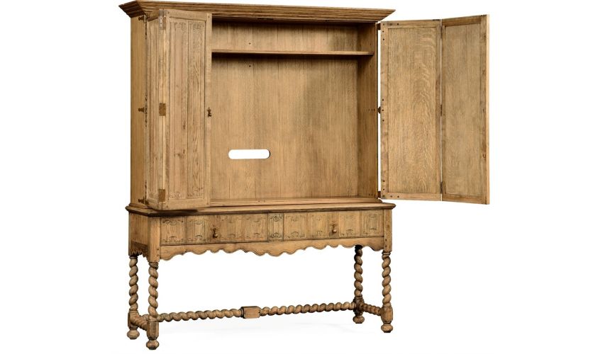 Entertainment Centers, TV Consoles, Pop Ups Elizabethan TV Entertainment Cabinet with Drawers