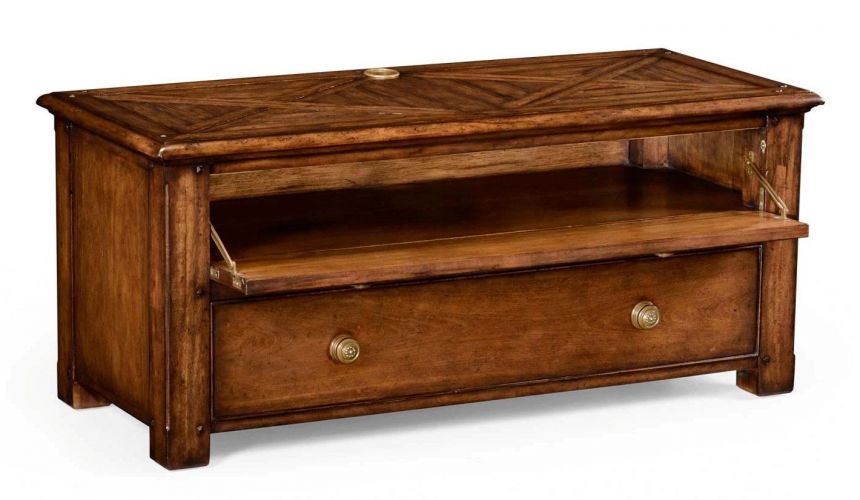 Entertainment Centers, TV Consoles, Pop Ups Countryside Style Low TV Table with Drawers