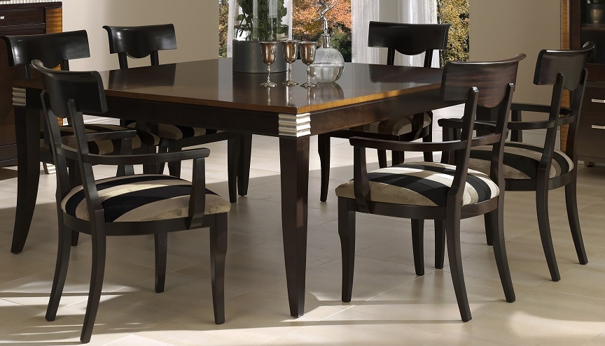 Dining Tables Rectangular Dining Table with Open Back Chairs