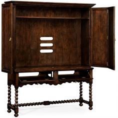 Entertainment Centers, TV Consoles, Pop Ups Dark Oak TV Entertainment Cabinet with Twisted Legs 2